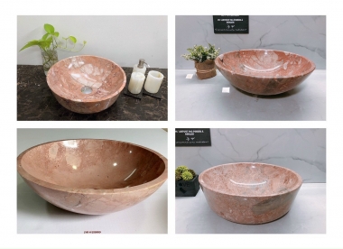 Lavabo tone vàng nâu, hồng