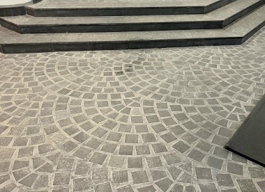 Đá cubes bazan đen khò 10x10x2cm