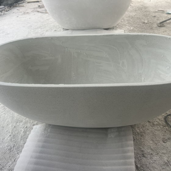 Chậu tắm đá trắng sứ