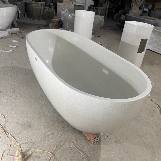 Chậu tắm đá trắng sứ