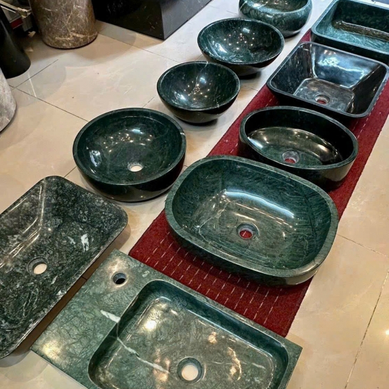 Lavabo đá tone xanh đen